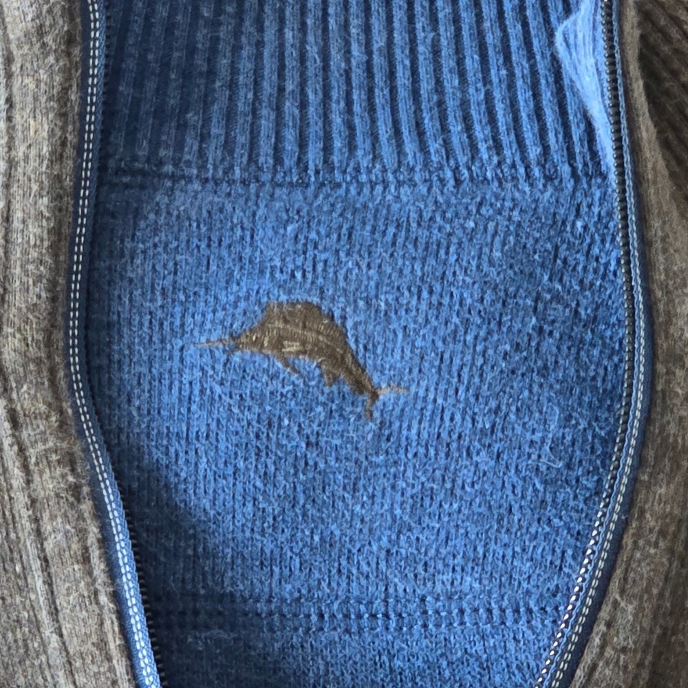Tommy Bahama Reversible Quarter Zip Pullover Mens 2XL Blue Gray Coastal Comfort - Picture 6 of 16